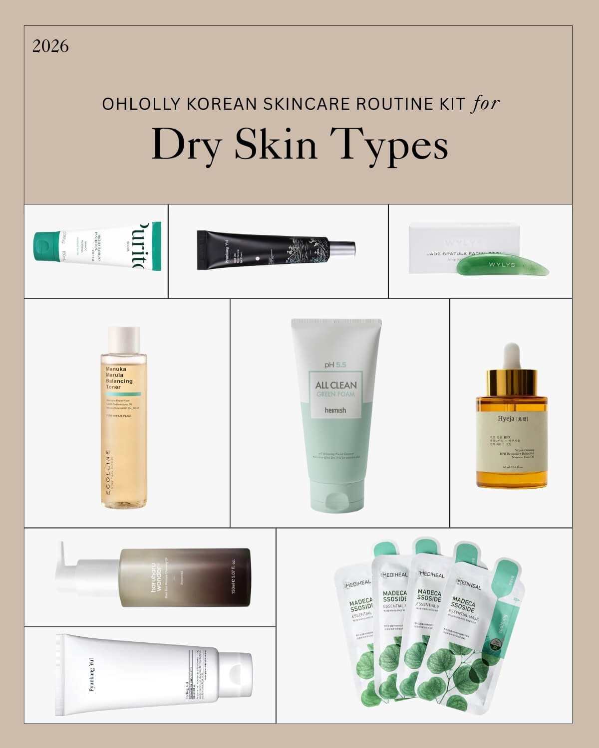 Korean Skincare Kit for Dry Skin Types